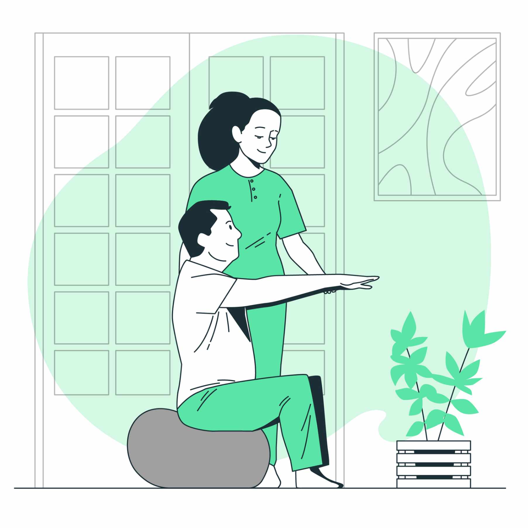 physiotherapist treating a patient